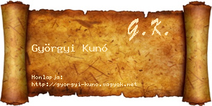 Györgyi Kunó névjegykártya